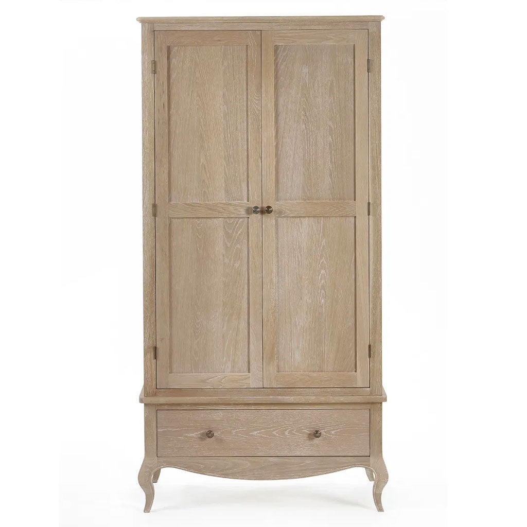 Wooden Wardrobe With 2 Doors And 1 Drawer - Camille