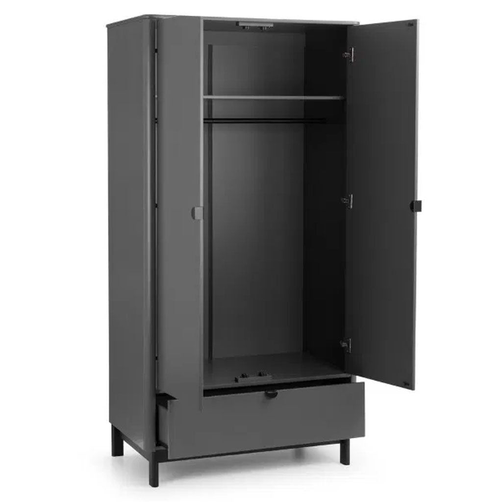 Wooden Wardrobe With 2 Doors And 1 Drawer - Chloe