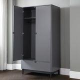 Wooden Wardrobe With 2 Doors And 1 Drawer - Chloe