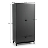Wooden Wardrobe With 2 Doors And 1 Drawer - Chloe