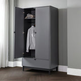 Wooden Wardrobe With 2 Doors And 1 Drawer - Chloe