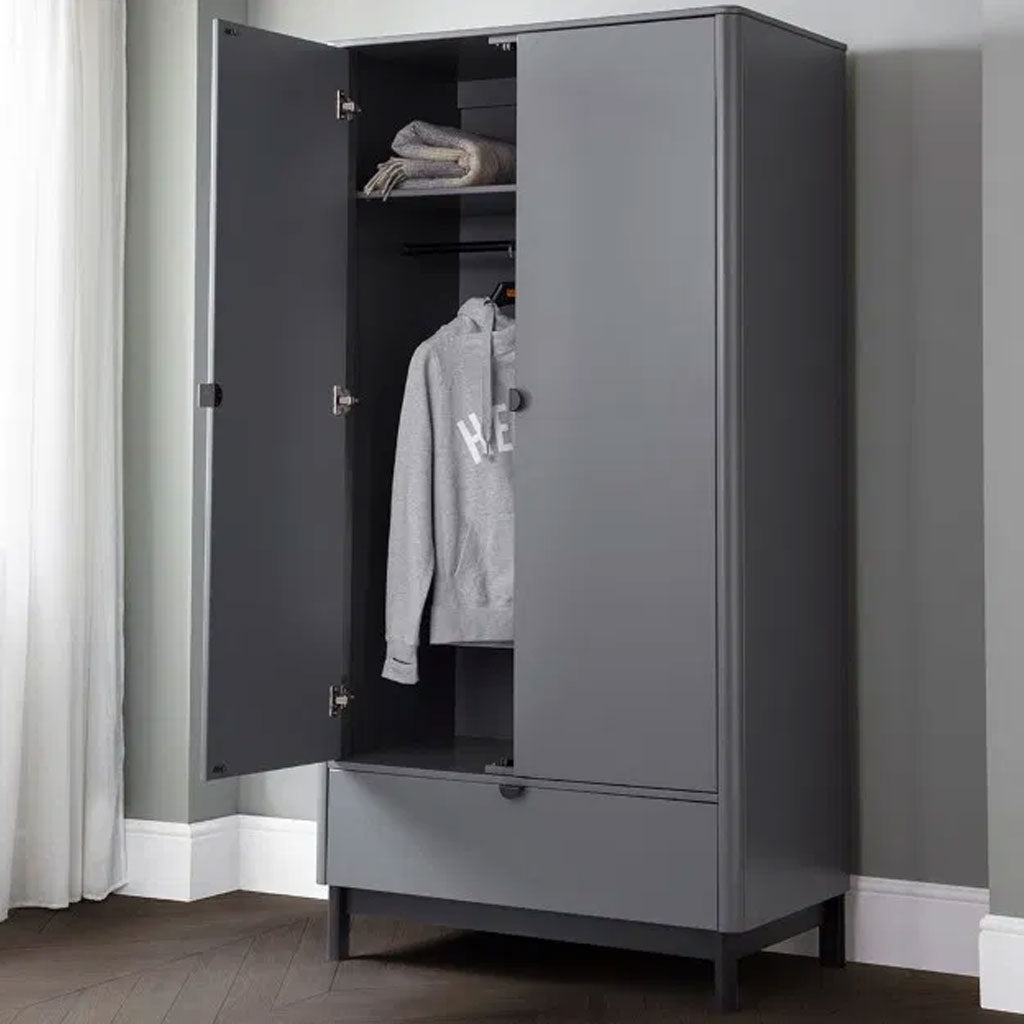 Wooden Wardrobe With 2 Doors And 1 Drawer - Chloe