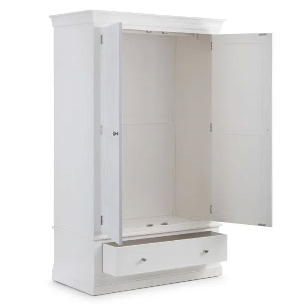 Wooden Wardrobe With 2 Doors And 1 Drawer - Clermont