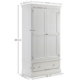 Wooden Wardrobe With 2 Doors And 1 Drawer - Clermont