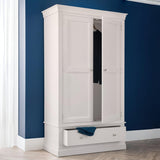 Wooden Wardrobe With 2 Doors And 1 Drawer - Clermont