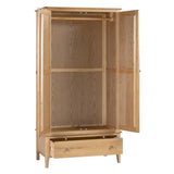 Wooden Wardrobe With 2 Doors And 1 Drawer - Cotswold