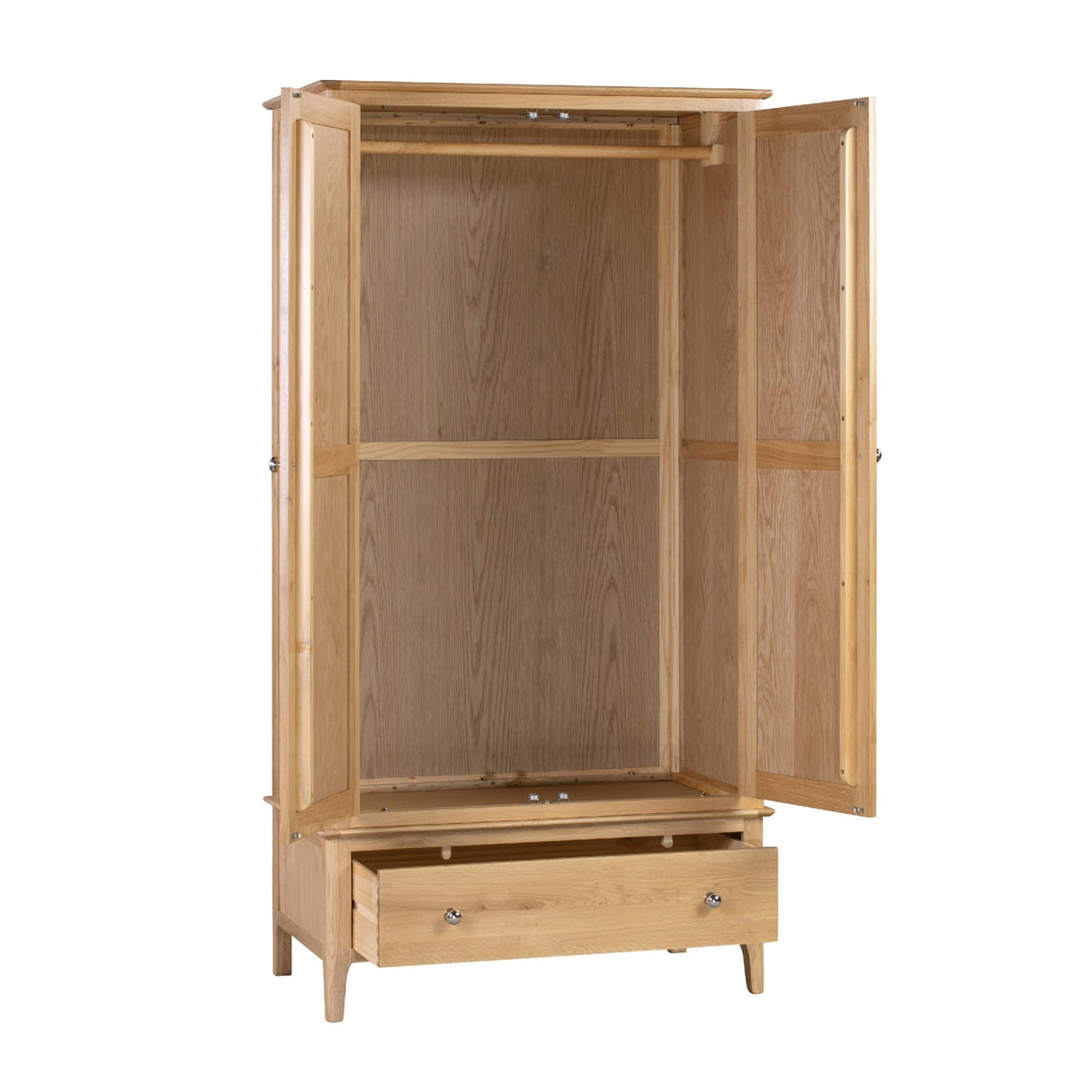 Wooden Wardrobe With 2 Doors And 1 Drawer - Cotswold