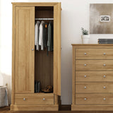 Wooden Wardrobe With 2 Doors And 1 Drawer - Devon