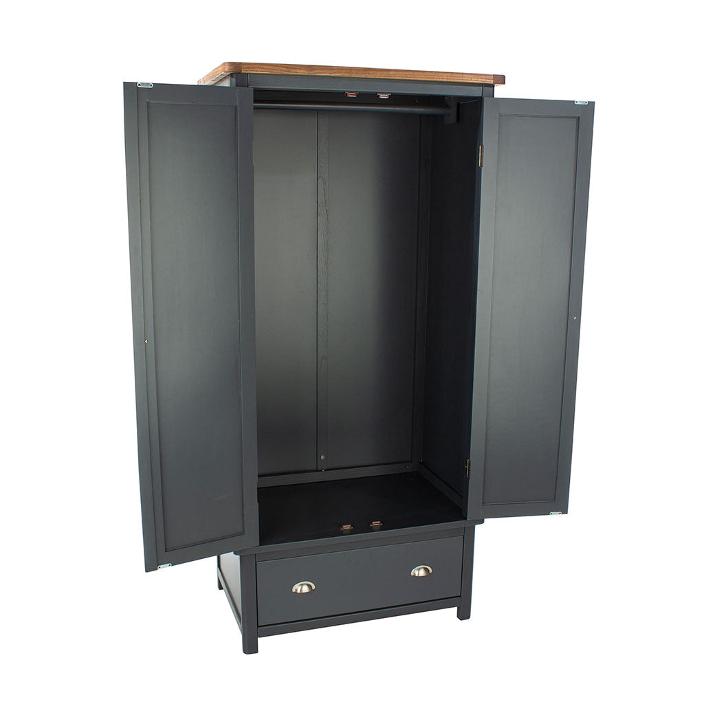 Wooden Wardrobe With 2 Doors And 1 Drawer - Dunkeld