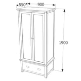 Wooden Wardrobe With 2 Doors And 1 Drawer - Dunkeld