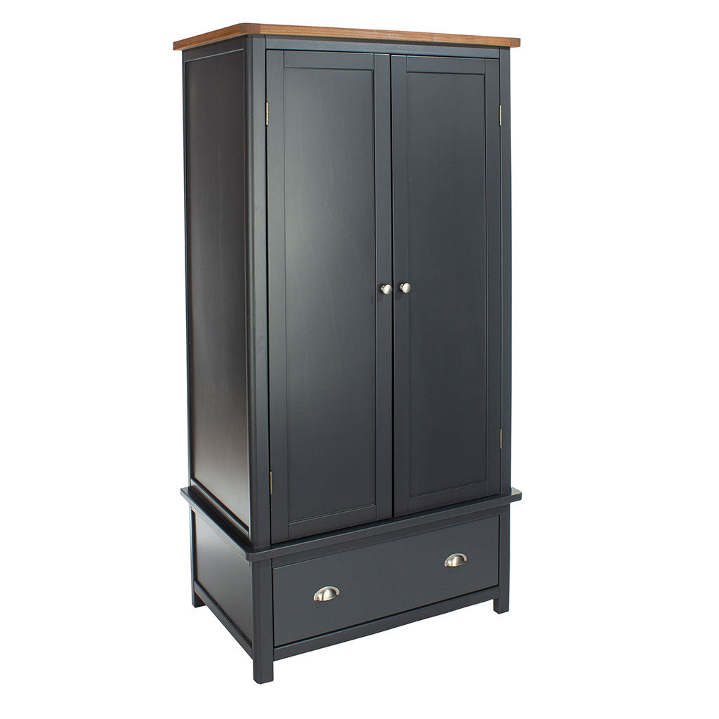 Wooden Wardrobe With 2 Doors And 1 Drawer - Dunkeld
