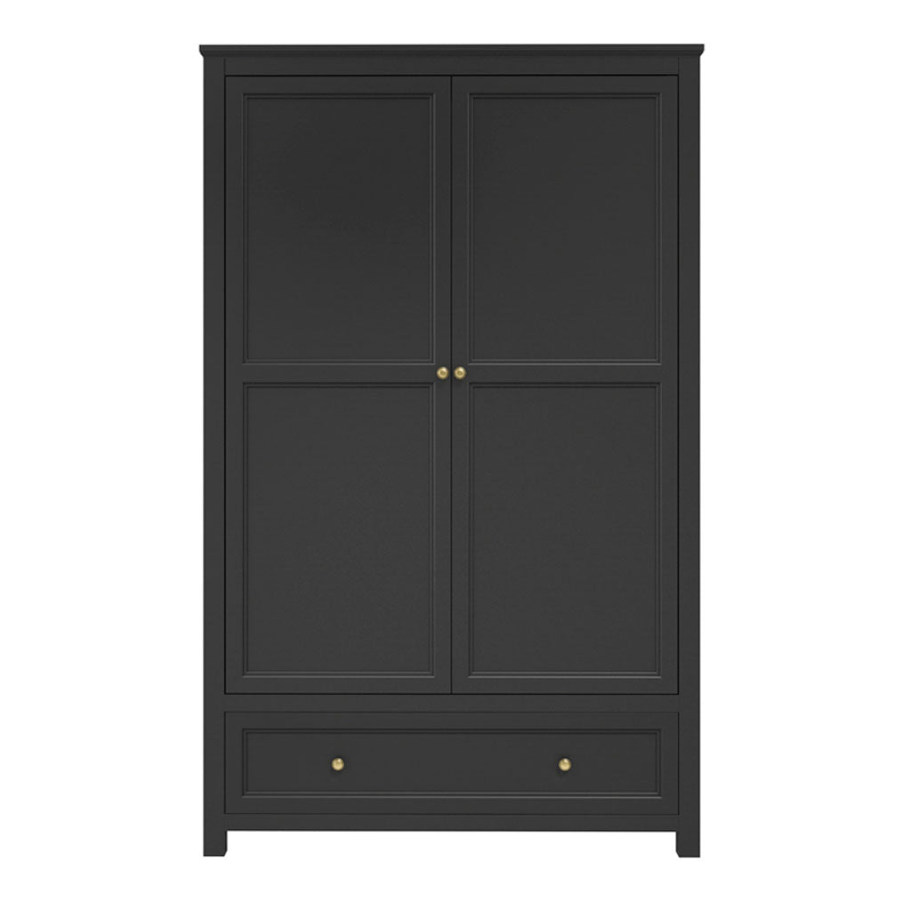 Wooden Wardrobe With 2 Doors And 1 Drawer - Ives