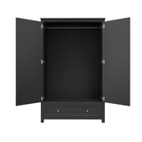 Wooden Wardrobe With 2 Doors And 1 Drawer - Ives