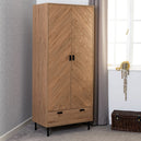 Wooden Wardrobe With 2 Doors And 1 Drawer - Leon