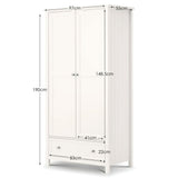 Wooden Wardrobe With 2 Doors And 1 Drawer - Maine