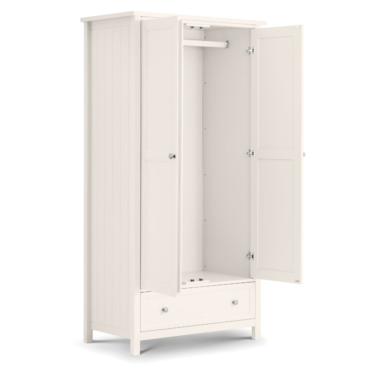 Wooden Wardrobe With 2 Doors And 1 Drawer - Maine