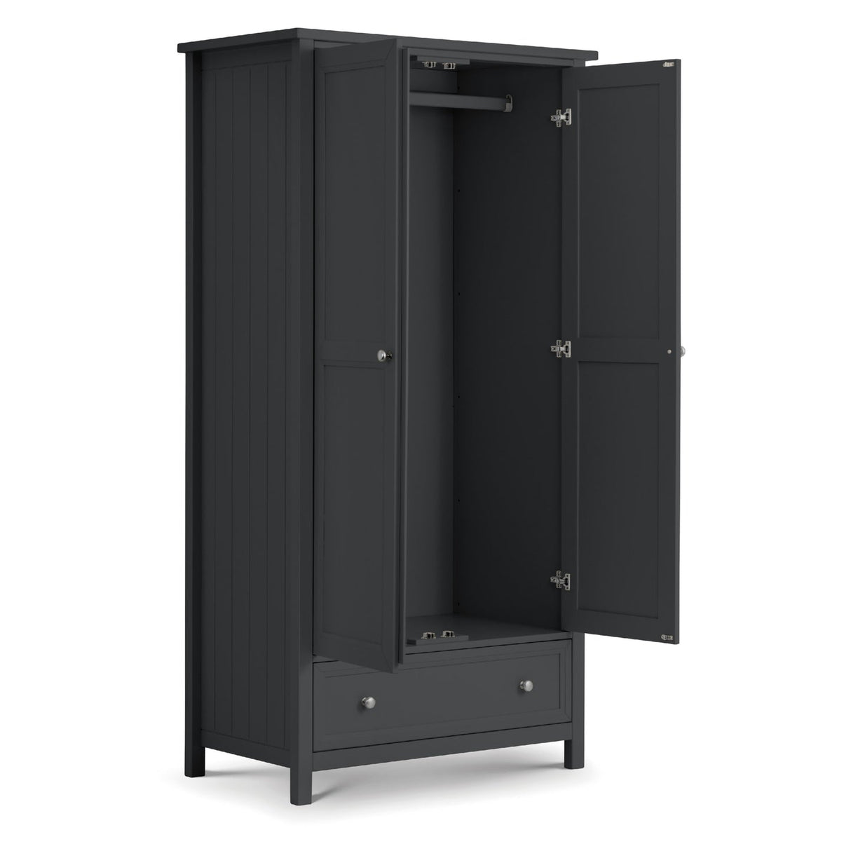 Wooden Wardrobe With 2 Doors And 1 Drawer - Maine