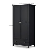 Wooden Wardrobe With 2 Doors And 1 Drawer - Maine