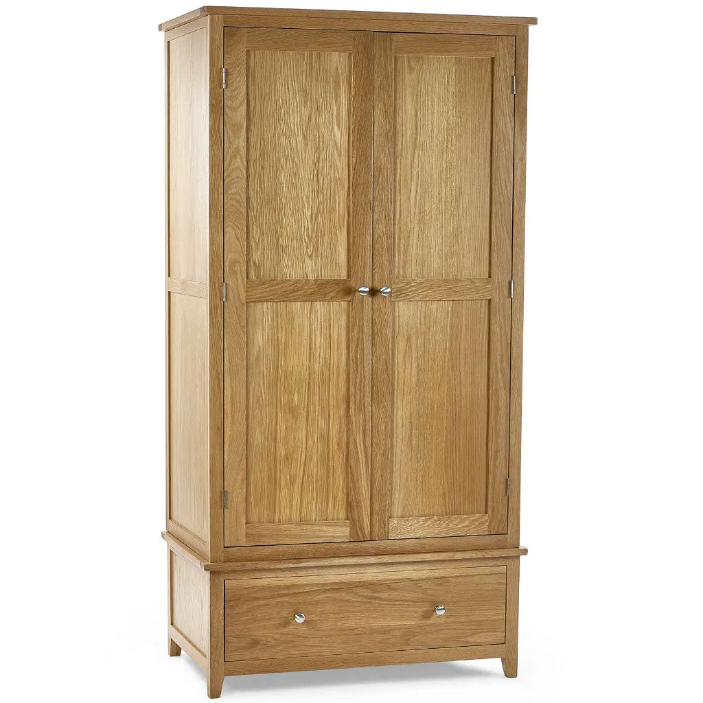 Wooden Wardrobe With 2 Doors And 1 Drawer - Mallory