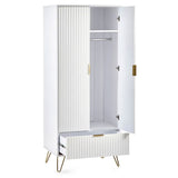 Wooden Wardrobe With 2 Doors And 1 Drawer - Murano