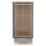 Wooden Wardrobe With 2 Doors And 1 Drawer - Nevada