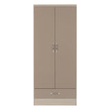 Wooden Wardrobe With 2 Doors And 1 Drawer - Nevada
