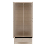 Wooden Wardrobe With 2 Doors And 1 Drawer - Nevada