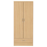 Wooden Wardrobe With 2 Doors And 1 Drawer - Nevada