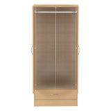 Wooden Wardrobe With 2 Doors And 1 Drawer - Nevada
