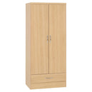 Wooden Wardrobe With 2 Doors And 1 Drawer - Nevada
