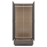 Wooden Wardrobe With 2 Doors And 1 Drawer - Nevada