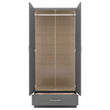 Wooden Wardrobe With 2 Doors And 1 Drawer - Nevada