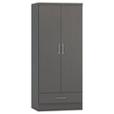 Wooden Wardrobe With 2 Doors And 1 Drawer - Nevada