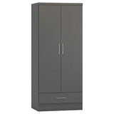 Wooden Wardrobe With 2 Doors And 1 Drawer - Nevada