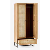 Wooden Wardrobe With 2 Doors And 1 Drawer - Padstow