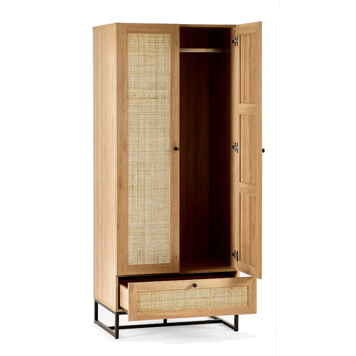 Wooden Wardrobe With 2 Doors And 1 Drawer - Padstow
