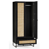 Wooden Wardrobe With 2 Doors And 1 Drawer - Padstow