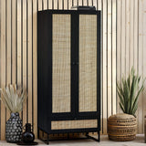 Wooden Wardrobe With 2 Doors And 1 Drawer - Padstow
