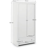 Wooden Wardrobe With 2 Doors And 1 Drawer - Radley