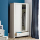 Wooden Wardrobe With 2 Doors And 1 Drawer - Radley