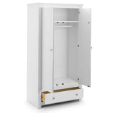 Wooden Wardrobe With 2 Doors And 1 Drawer - Radley