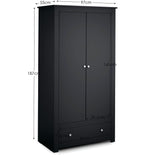 Wooden Wardrobe With 2 Doors And 1 Drawer - Radley