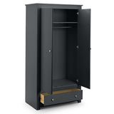 Wooden Wardrobe With 2 Doors And 1 Drawer - Radley