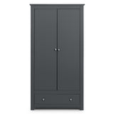 Wooden Wardrobe With 2 Doors And 1 Drawer - Radley