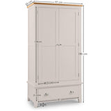 Wooden Wardrobe With 2 Doors And 1 Drawer - Richmond