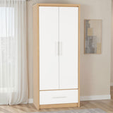 Wooden Wardrobe With 2 Doors And 1 Drawer - Seville
