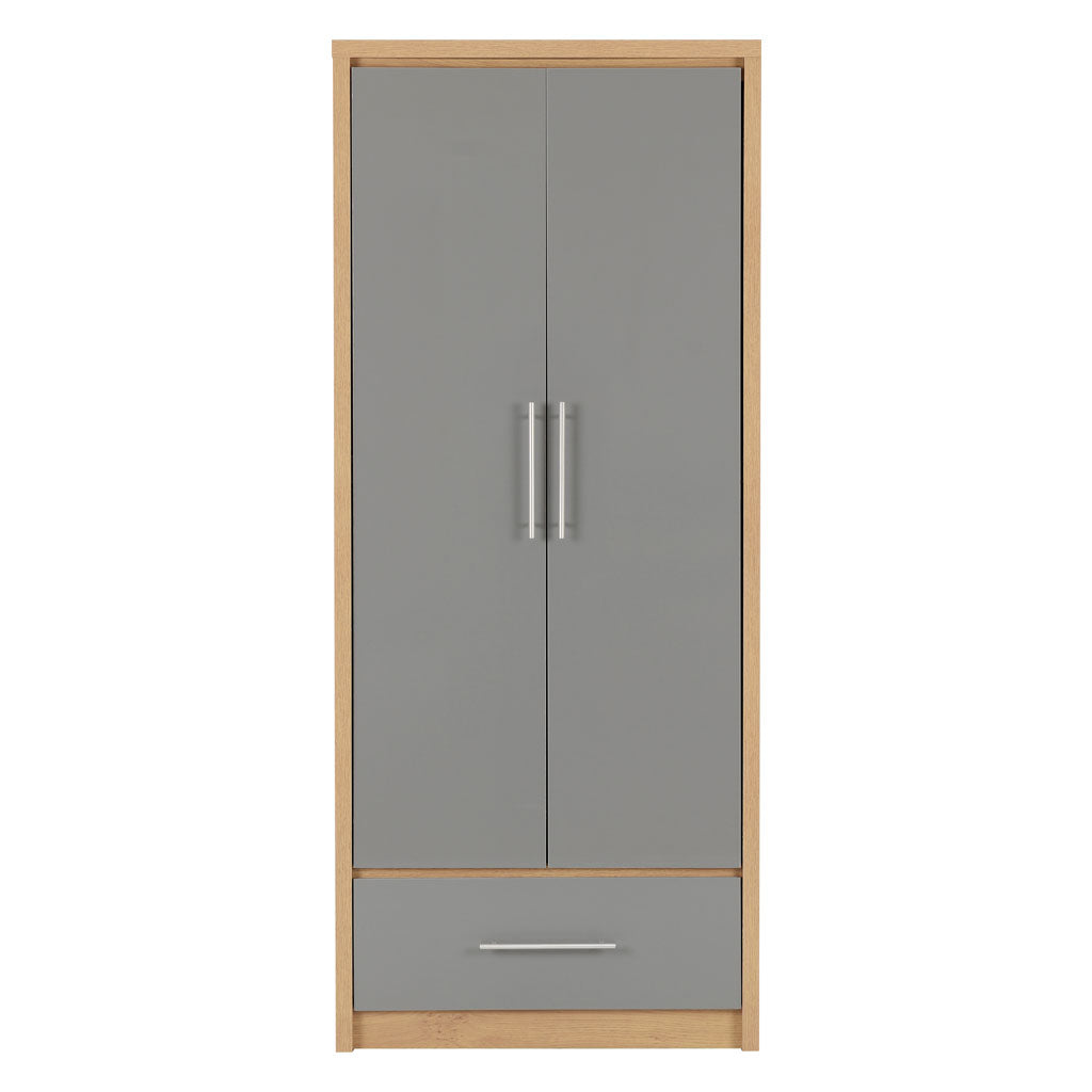 Wooden Wardrobe With 2 Doors And 1 Drawer - Seville