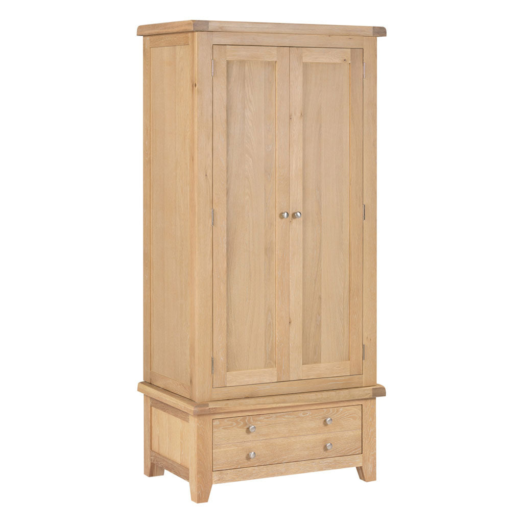 Wooden Wardrobe With 2 Doors And 1 Drawer - Windsor