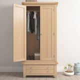 Wooden Wardrobe With 2 Doors And 1 Drawer - Windsor