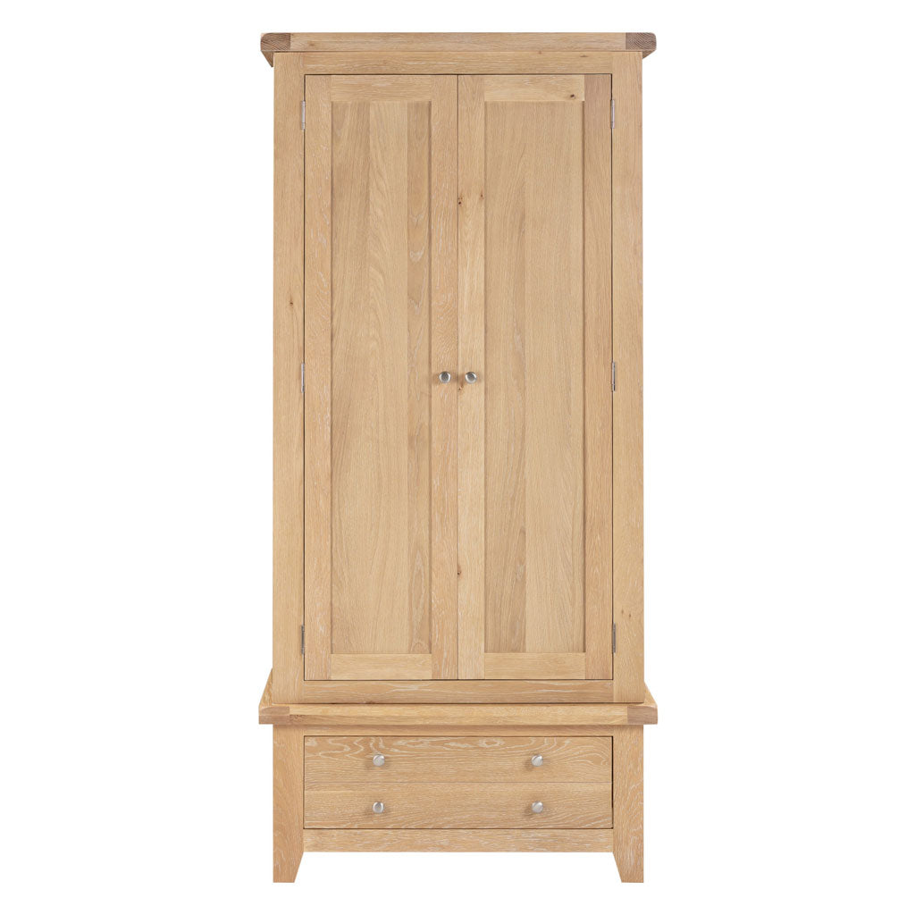 Wooden Wardrobe With 2 Doors And 1 Drawer - Windsor